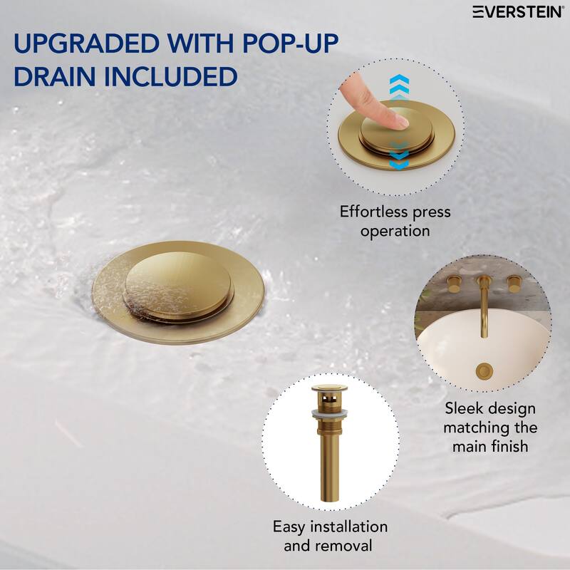 Wall Mount Stainless Steel Bathroom Sink Faucet 3 Hole 2 Handles Bathroom Faucet