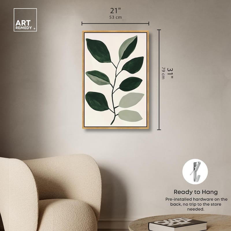 Green and Grey Branch I Canvas by Art Remedy