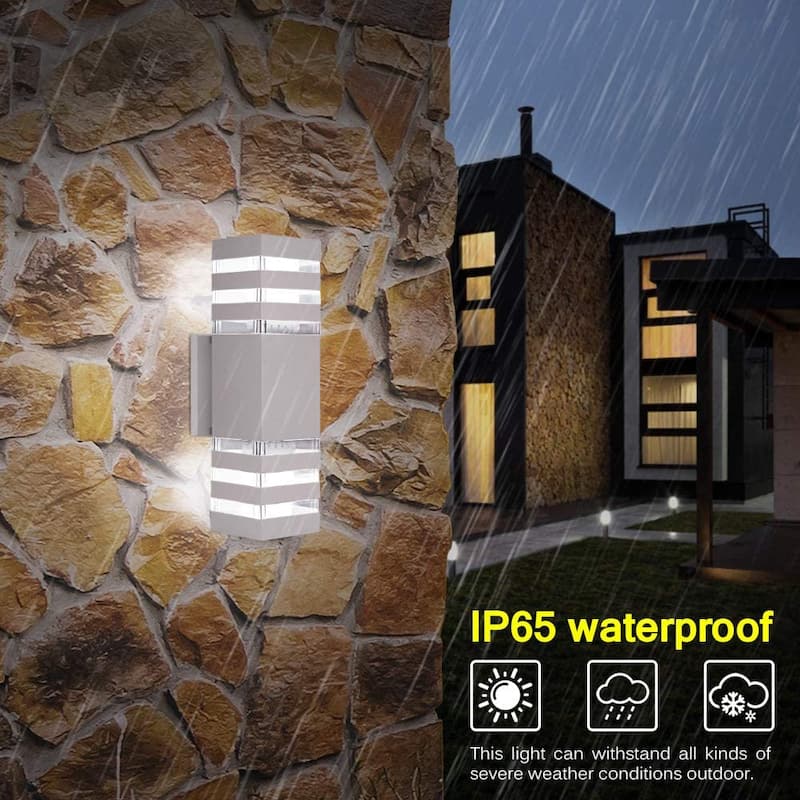 Modern Outdoor Wall Lighting Cylinder/Square Armed Sconces(2 Pack) - 2 Pack