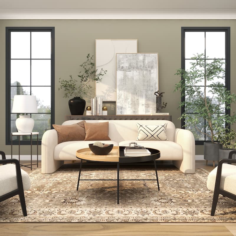 Wooden Abstract Textured Living Room Wall Decor with Wooden Frame and Black Distressing - Gray - Roche River Decor