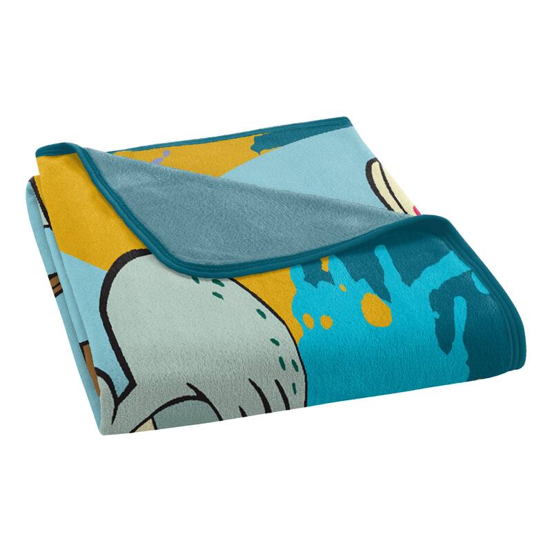 Spongebob Squidward Art Micro Raschel Throw