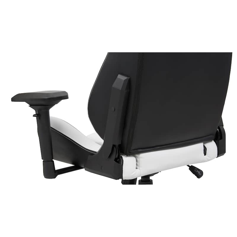 Olive White Vegan Leather Reclining Gaming Chair by Furniture of America