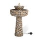 preview thumbnail 39 of 44, Glitzhome 24-inch Outdoor 2-tier Faux Pebbles Polyresin Birdbath Fountain with Pump