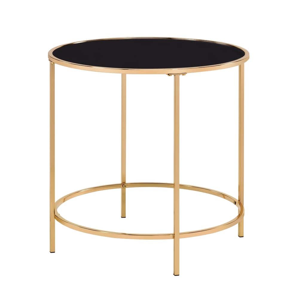 Llewellyn Contemporary 22-inch Glass Top Side Table by Furniture of America