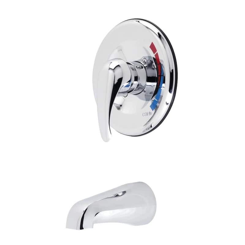 Kingston Brass Chatham Wall Mounted Bathtub Faucet with Metal Lever - Polished Chrome