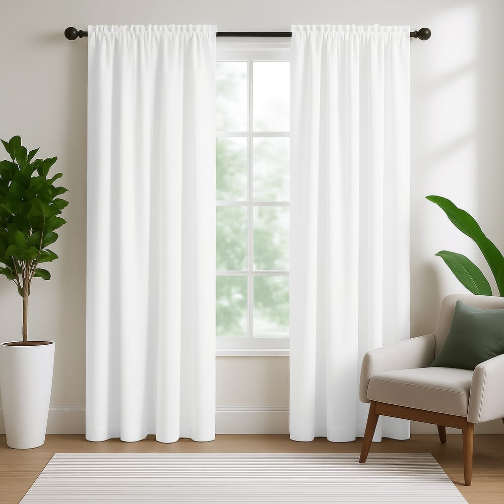 Deconovo 2-Pack Thermal Room Darkening Rod Pocket Curtains