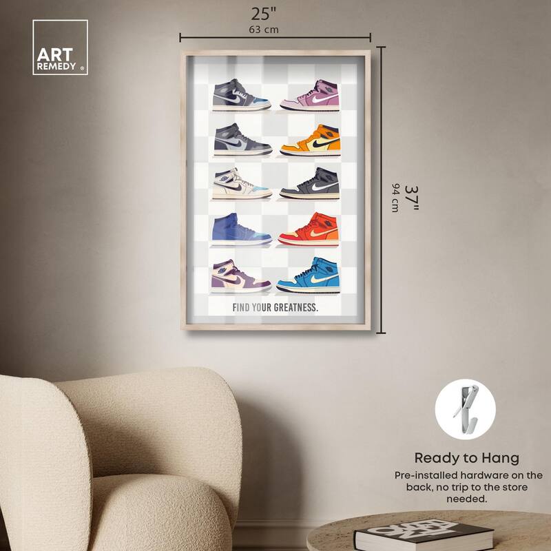 Find Your Greatness Sneakers Shadowbox by Art Remedy