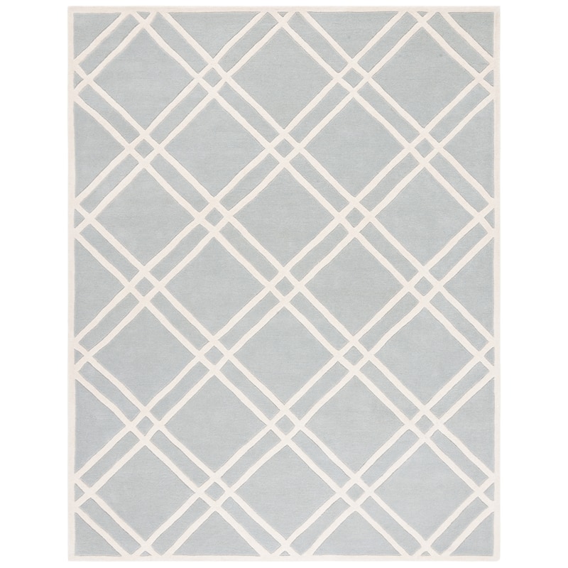 SAFAVIEH Handmade Chatham Geronda Modern Moroccan Wool Rug - 8' x 10' - Grey/Ivory