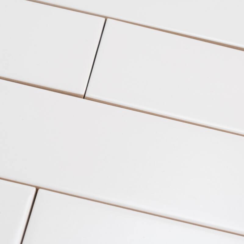 Apollo tile 2" x 8" Arte Matte White Ceramic Tile (6.46 sq ft/case) - 60 Pack