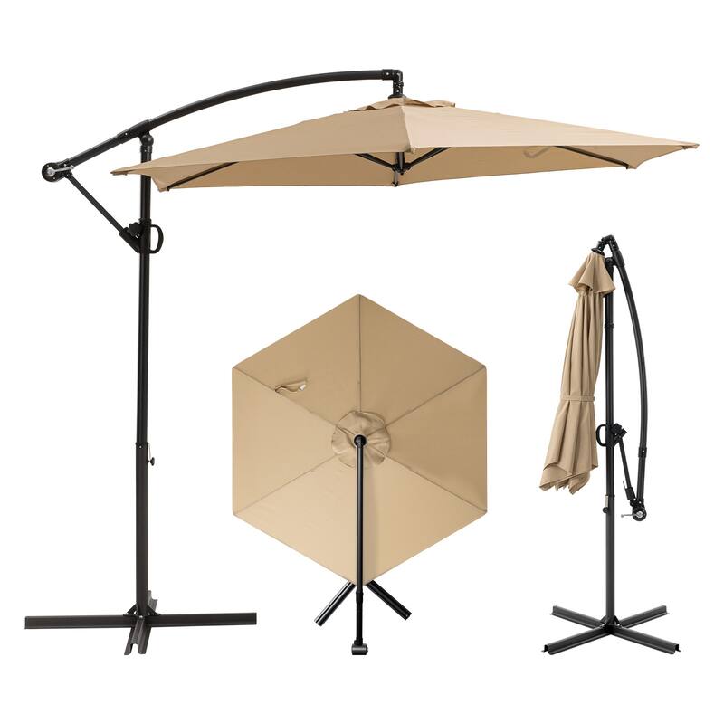 COSIEST 9ft Outdoor Patio Umbrella Offset Hanging Umbrella