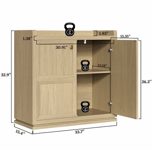dimension image slide 0 of 5, Multifunctional Minimalist Side Cabinet with 3D Design