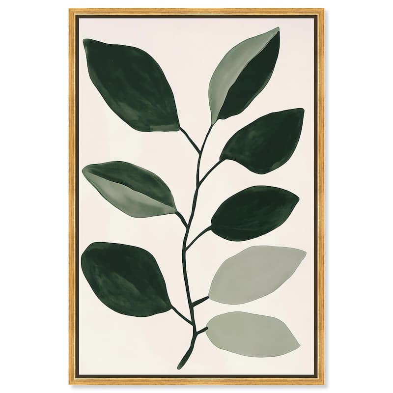 Green and Grey Branch I Canvas by Art Remedy - 16" x 24" - Gold