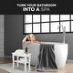 preview thumbnail 12 of 27, Bamboo Shower Bench Spa Stool - Wood 2-Tier Seat, Foot Rest Shaving Stool with Non-Slip Feet + Storage Shelf