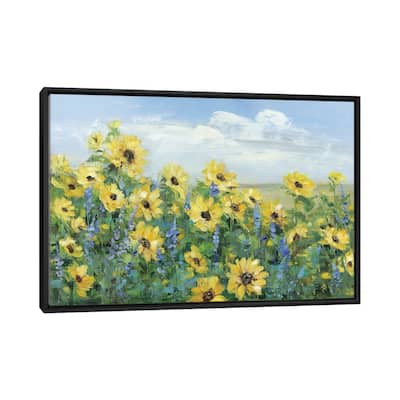 iCanvas "Sunflower Fields Forever" by Sally Swatland Framed Canvas Print