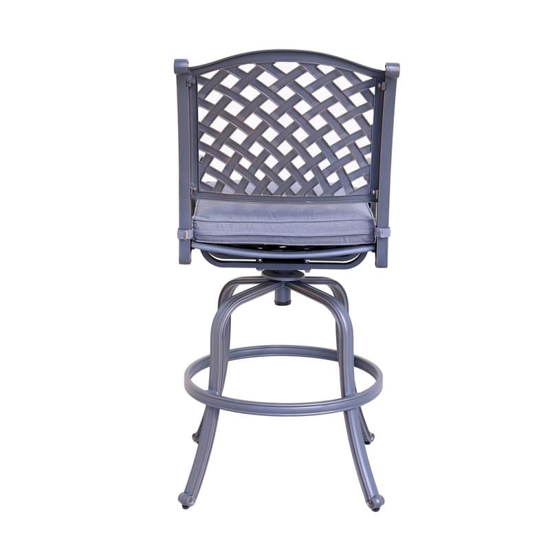 Ventura Cast Aluminum Bar Stool with Cushion (Set of 2)