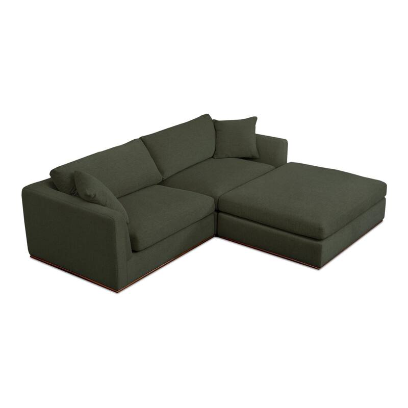 NADAAL STUDIOS Rio, 3-Piece Modular Sectional Sofa With Rubber Wood Base - 95.2"W x81.8"D x23.6"H