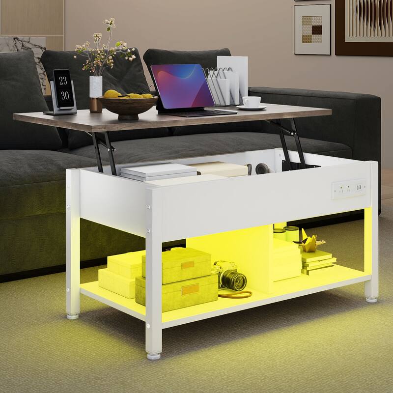 Lift Top Coffee Table with RGB Light