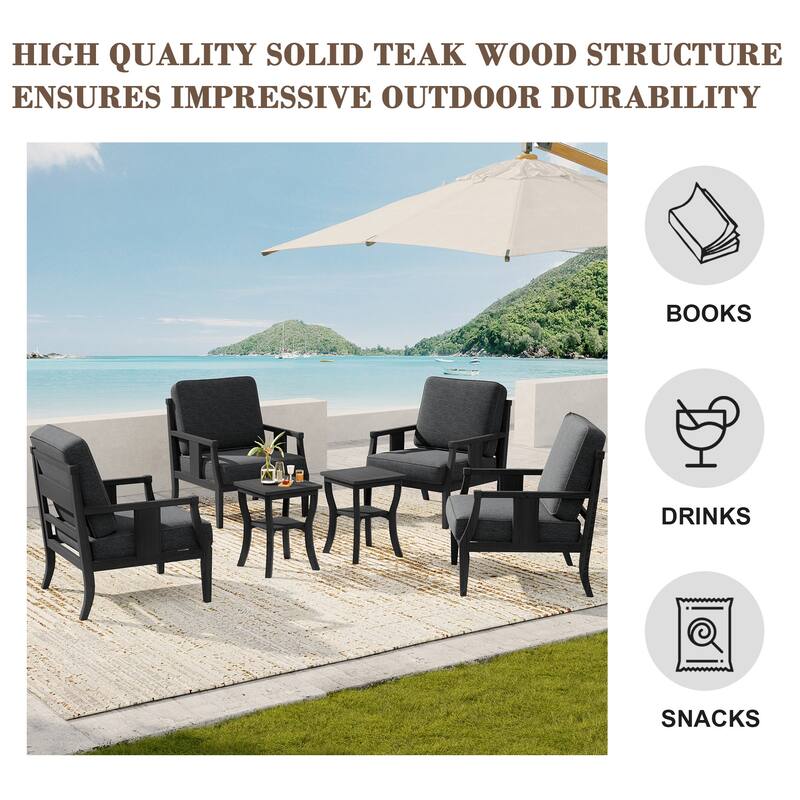 Patio Conversation Sets with Side Table(Set of 6)
