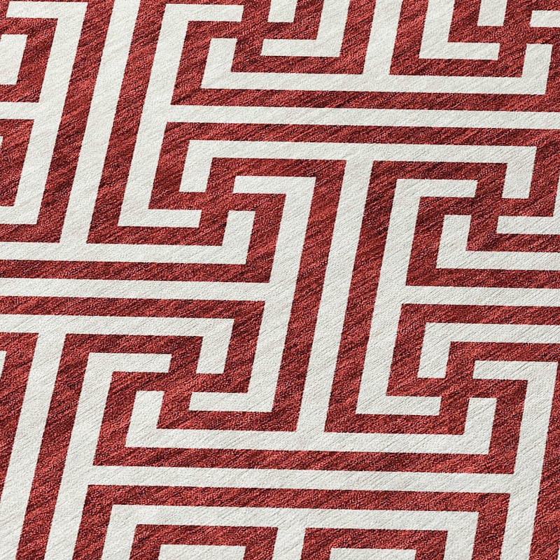 Machine Washable Indoor/ Outdoor Chantille Modern Geo Rug