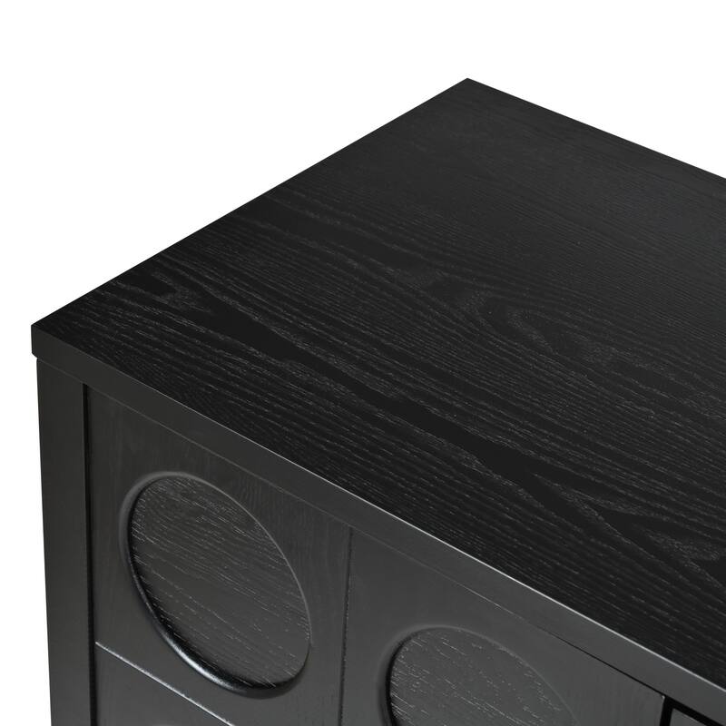 Stylish Storage Cabinet Sideboard with Unique Geometric Circle Door