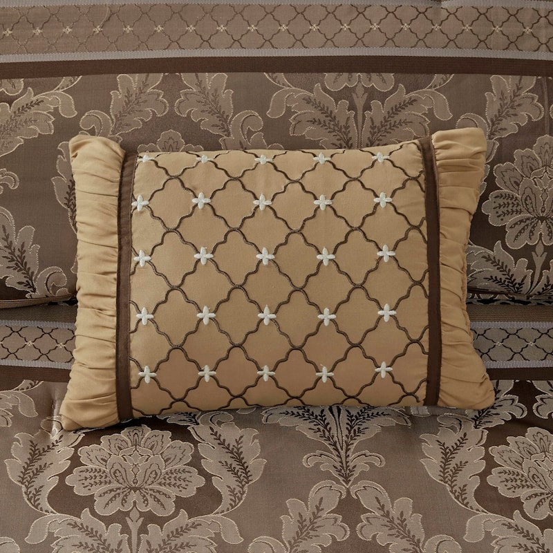 Madison Park Bellagio Brown Gold 7-piece Jacquard Comforter Set