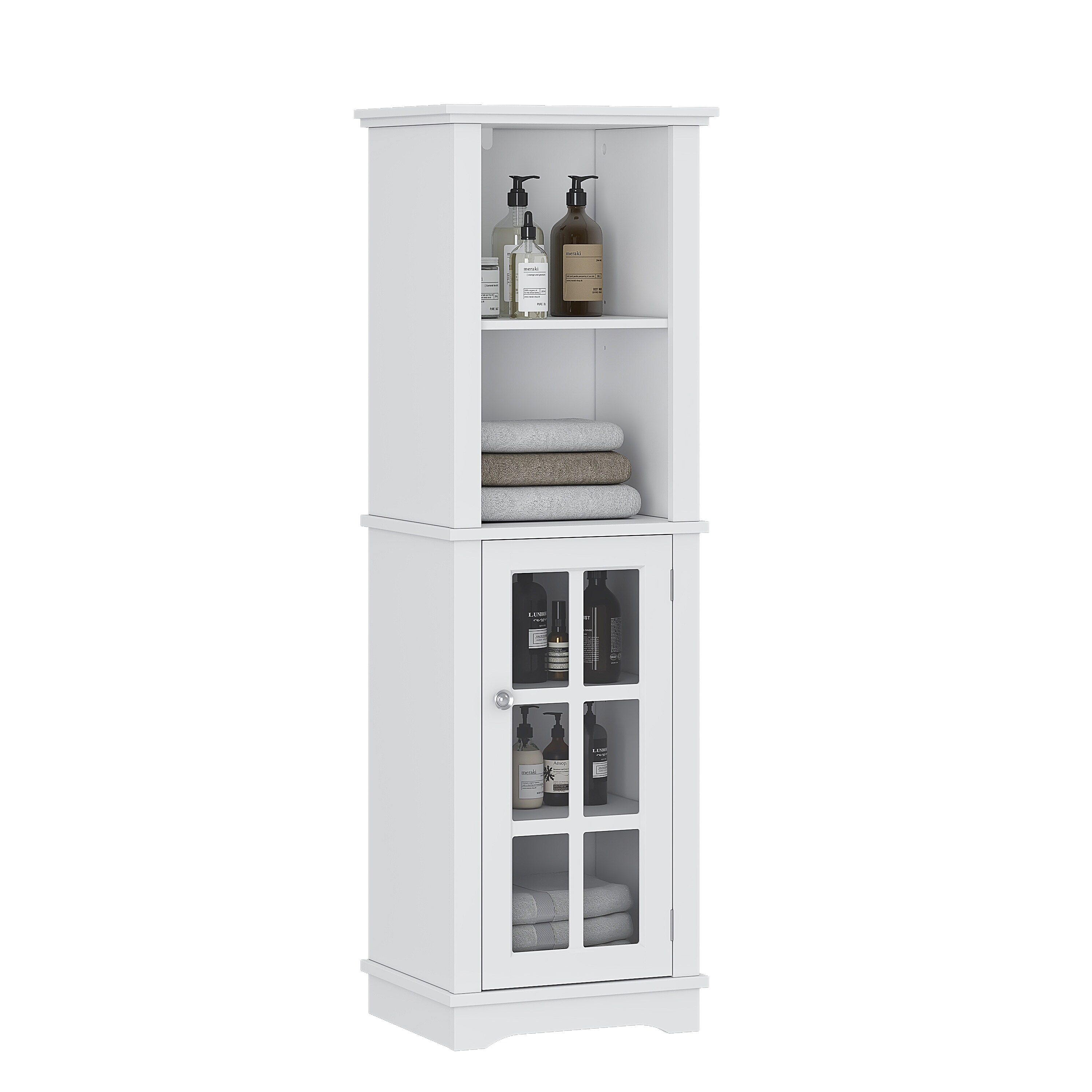 Tall white online narrow cabinet