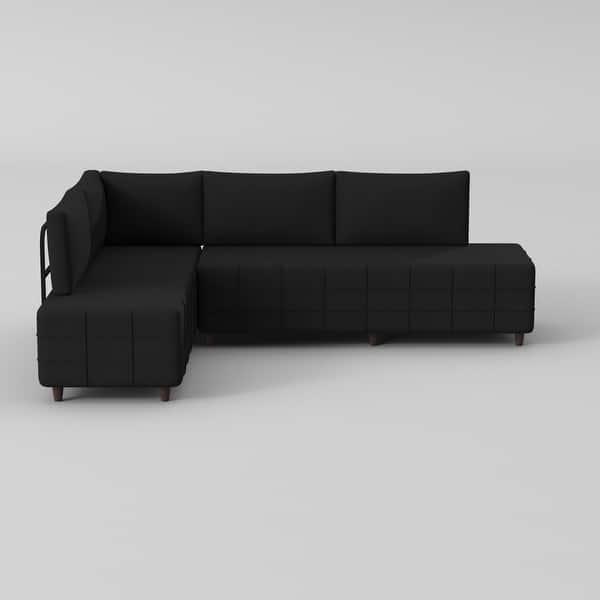slide 30 of 34, Modern Upholstered Sectional Sofa Black