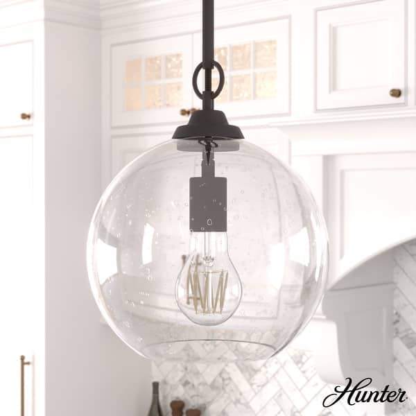 slide 2 of 5, Hunter High Oaks 10-inch 1-Light Pendant - Kitchen Island, Dining Room, Entry - Contemporary, Transitional Noble Bronze