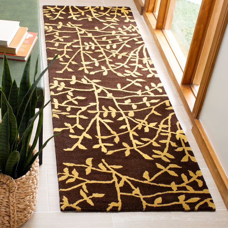 SAFAVIEH Handmade Soho Ashli N.Z. Wool Rug - 2'6" x 8' Runner - Brown/Multi