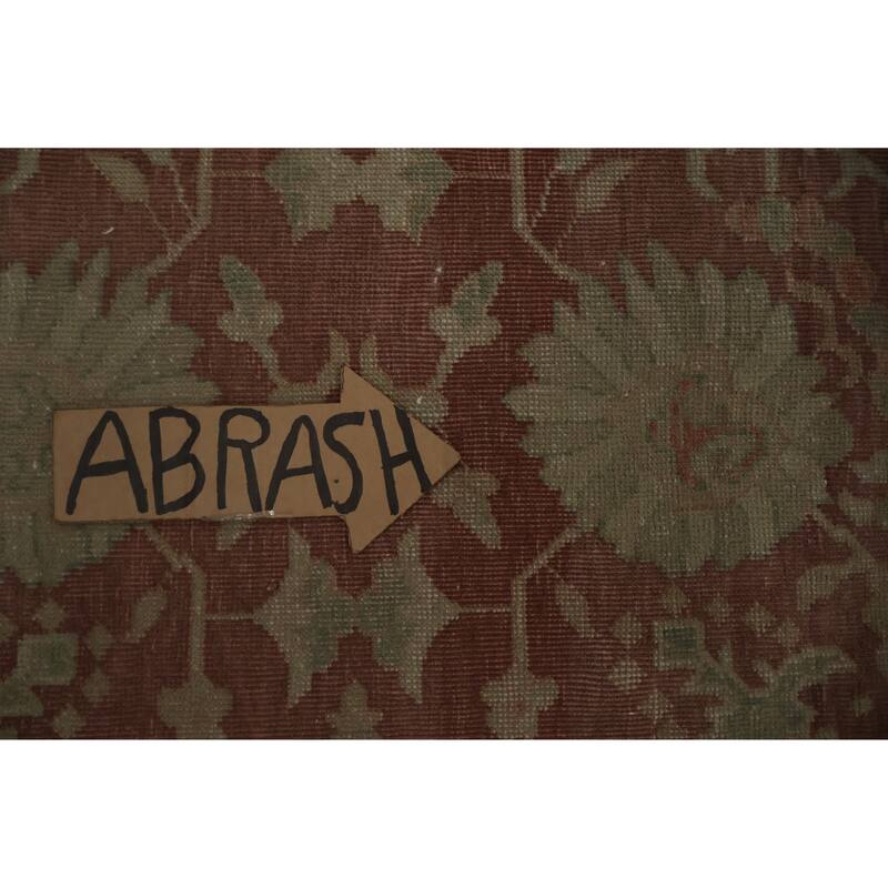 Hand Knotted Oriental 100% Wool Carpet Traditional Geometric Red Ziegler Area Rug - 9' 5'' X 6' 10''