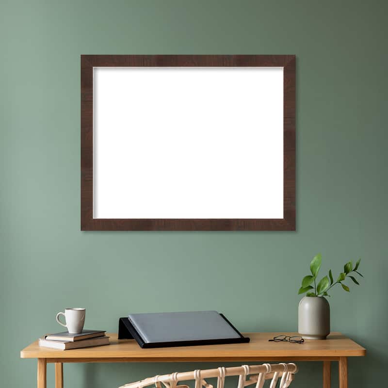 Amanti Art Wildwood Brown Narrow Framed Dry Erase Magnetic Board