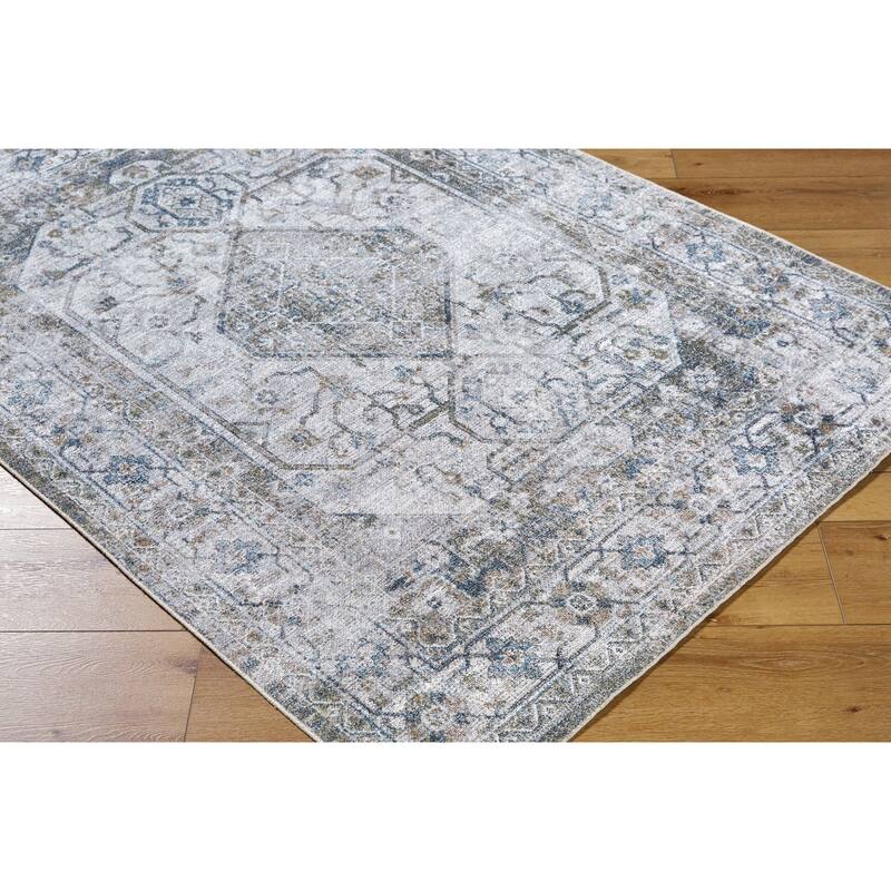 Livabliss Transitional Lillian Medallion Washable Area Rug