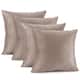Nestl Solid Microfiber Soft Velvet Throw Pillow Cover (Set of 4) - 20" x 20" - Taupe