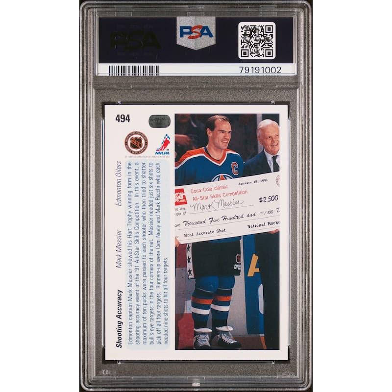 Mark Messier 1990 Upper Deck Hockey Card #464 Graded PSA 10 - 8'6" x 11'6"