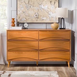 Walker Edison Mid-Century 6-Drawer Solid Wood Dresser
