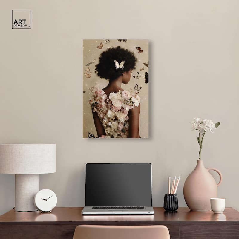 Butterfly Bloom Dress II Canvas by Art Remedy, Gallery Wrapped
