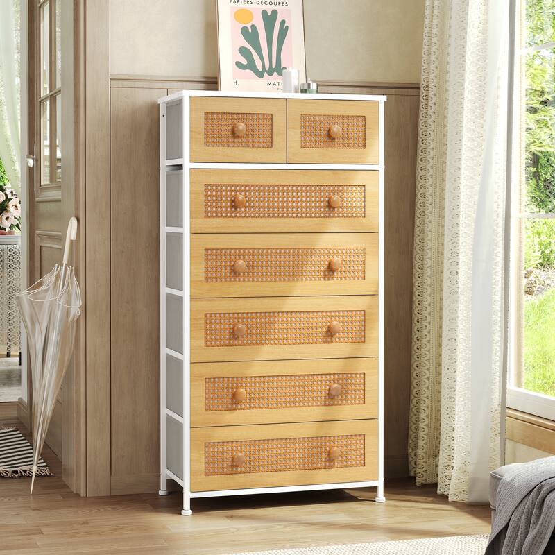 Vertical Storage Dresser 7-drawer Chest Closet Organizer Unit for Bedroom