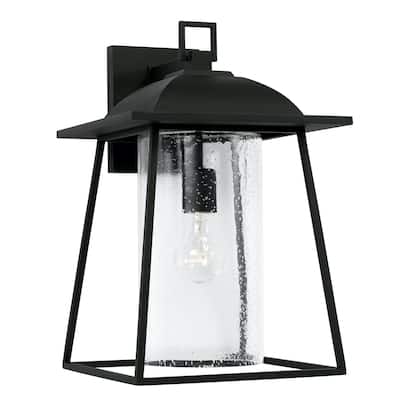 Durham 10.5" 1-light Outdoor Wall Lantern w/ Clear Seeded Glass