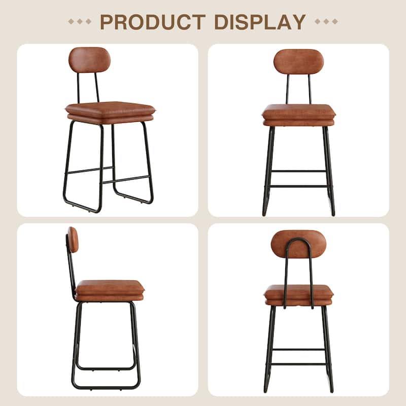 Javlergo Living Room Chair Set of 2 & 4 Modern Armless Accent Chair with Double Footrest Bar Stools for Multiple Rooms