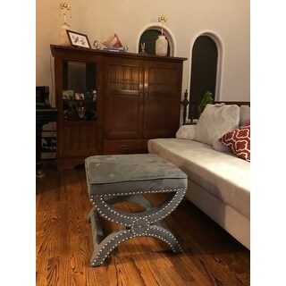 Safavieh Dante X-Bench Pewter Grey Ottoman