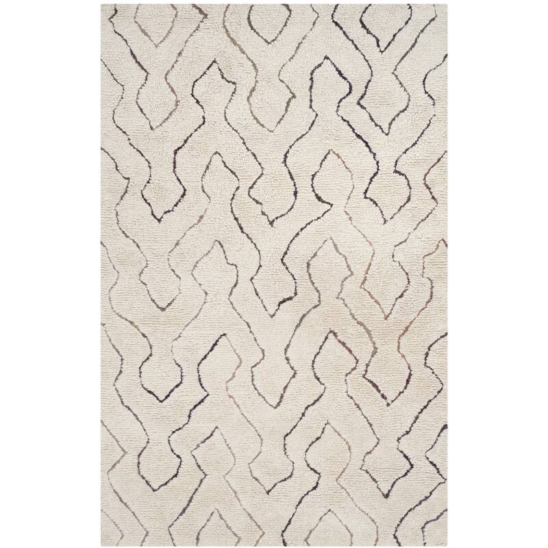 SAFAVIEH Handmade Casablanca Shag Vjosa Tribal Wool Rug