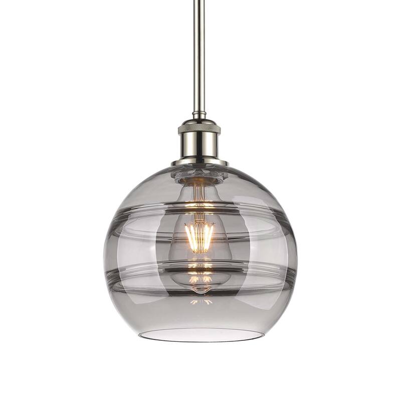 Innovations Lighting 516-1S-10-8 Rochester Pendant Rochester 8" Wide - Polished Nickel / Light Smoke