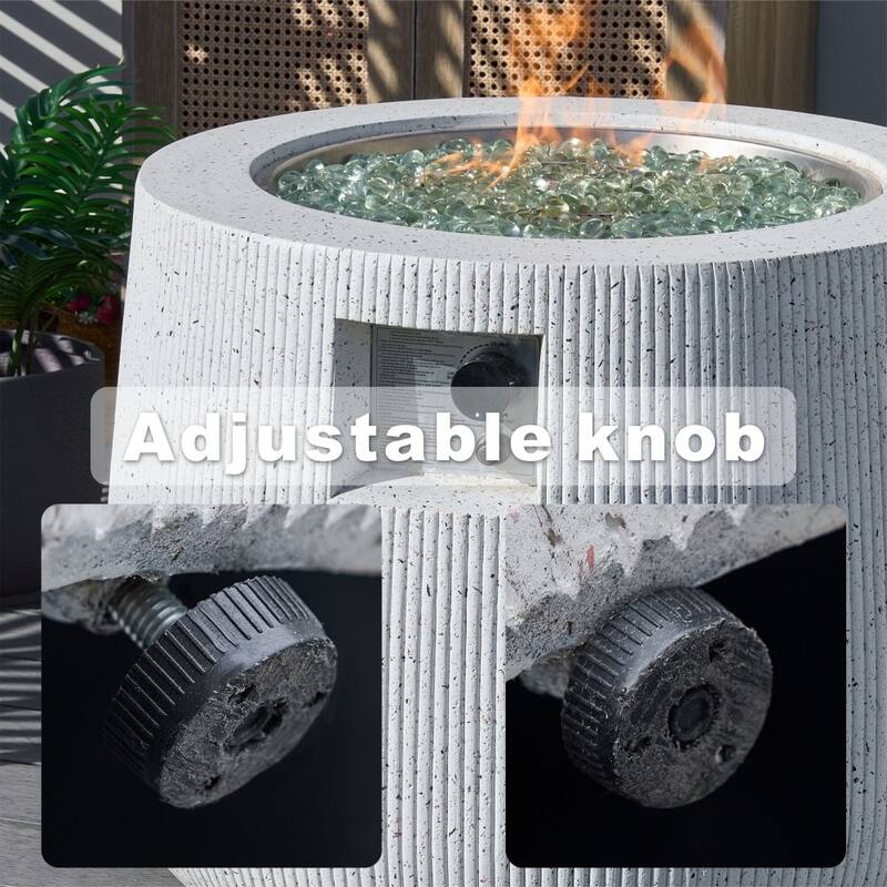 30.87" Modern Outdoor Magnesium Oxide Fire Pit Table