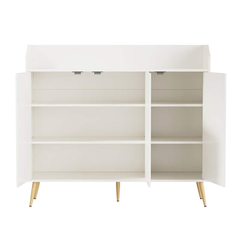 Minimalist Sideboard Buffer Cabinet, Credenza Storage Cabinet, Accent Kitchen Storage Cabinet with Adjustable Shelves