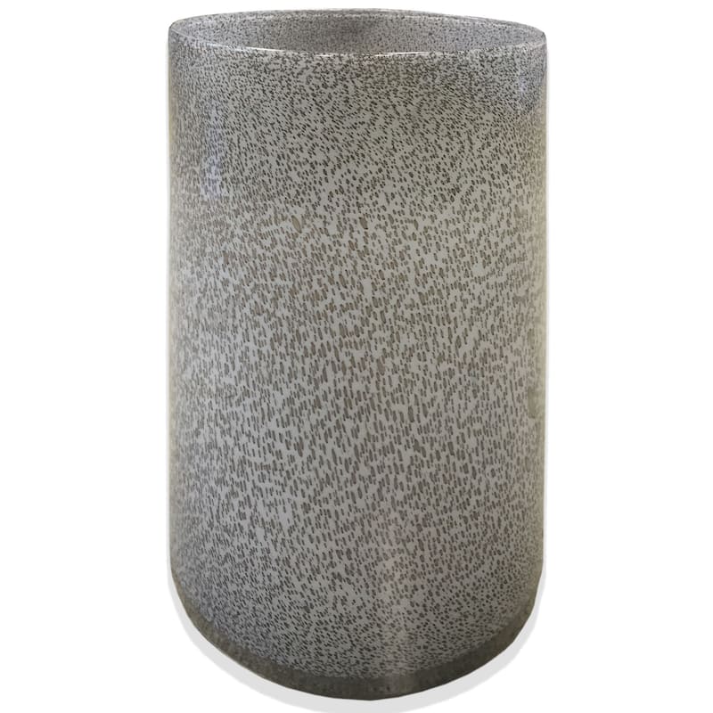 HomeRoots 15" Lavender Handblown Speckle Glass Table Vase - 8