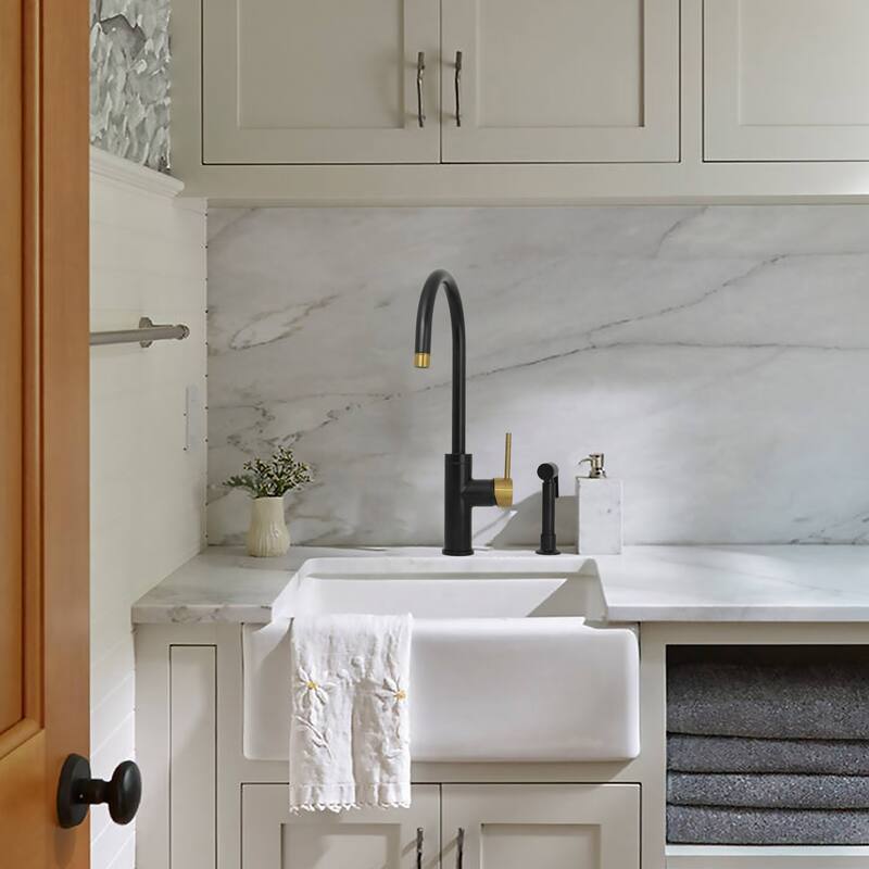 One-Handle Widespread Kitchen Faucet with Side Spray