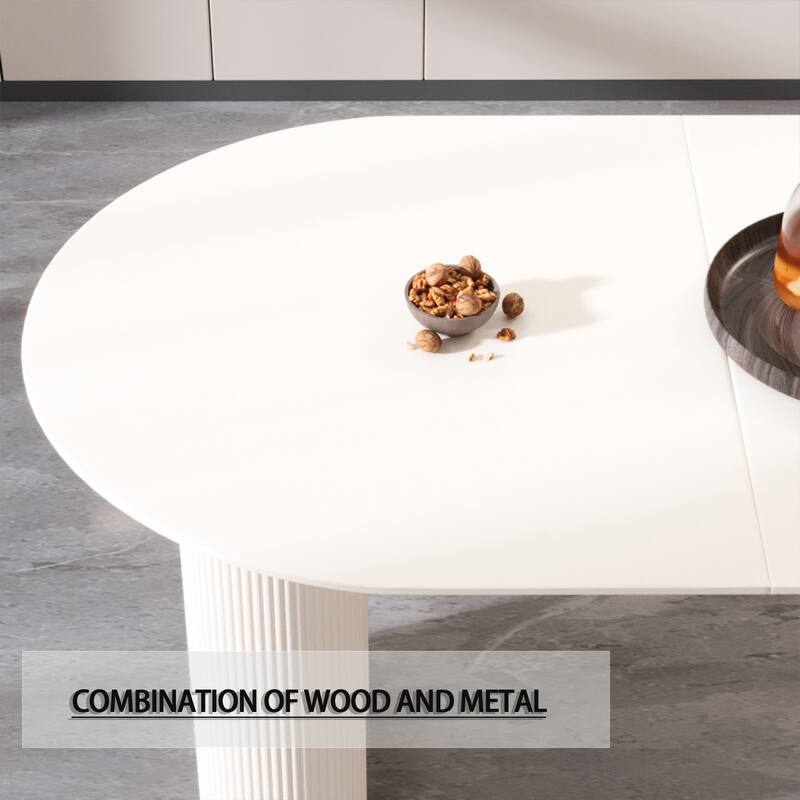 5-Piece Dining Table Set for 4, Kitchen Table Set with PU Leather Chairs & Ergonomic Backrest for Dining Room