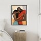 preview thumbnail 6 of 10, Comfort by Manasseh Johnson sr Framed Canvas Wall Art Print - Sylvie Beaded Black