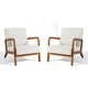preview thumbnail 124 of 141, 25" W Mid Century Upholstered Wood Accent Chair with Pillow set of 2