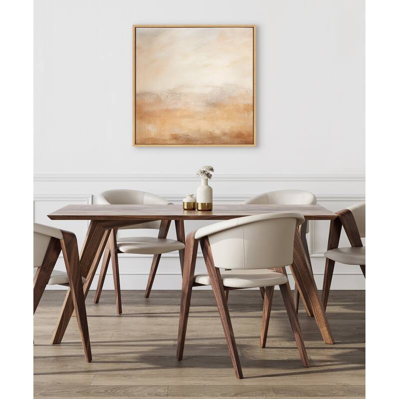 Kate and Laurel Sylvie Tonal Earthy Warm Framed Canvas by Creative Bunch Studio